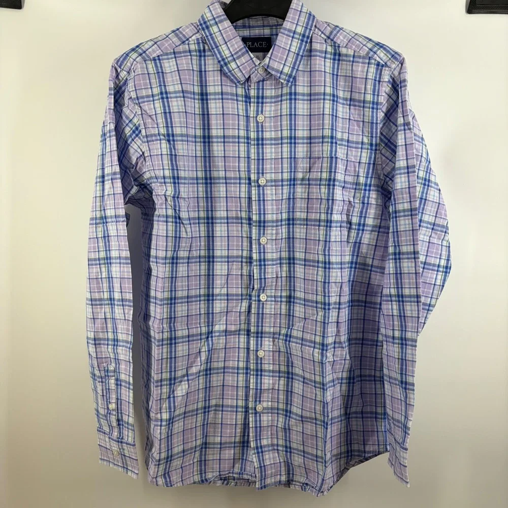 Soft Boy Indie Grunge Aesthetic Pastel Plaid Button Up NWT Size Small Boys